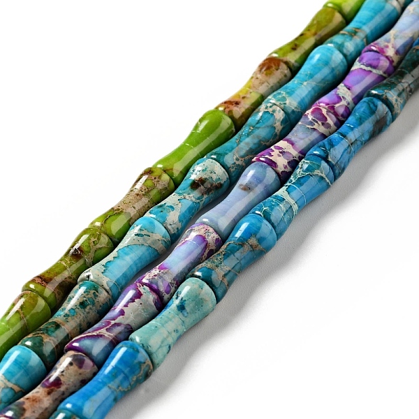 

PandaHall Natural Imperial Jasper Beads Strands, Dyed, Column, Mixed Color, 13.5x5.5mm, Hole: 1.4mm, about 31pcs/strand, 16.54~16.65''..., Multicolor