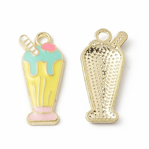 

PandaHall Alloy Enamel Pendants, Ice Cream Charm, Golden, Champagne Yellow, 23.5x11x2.5mm, Hole: 2mm Alloy+Enamel Food