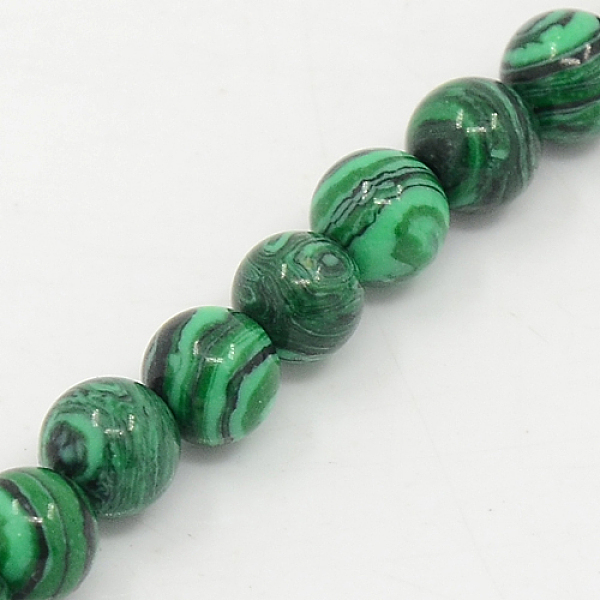 

PandaHall Synthetic Malachite Beads Strands, Dyed, Round, Dyed, 6mm, Hole: 1mm, about 64pcs/strand, 15.1 inch Malachite Round Green