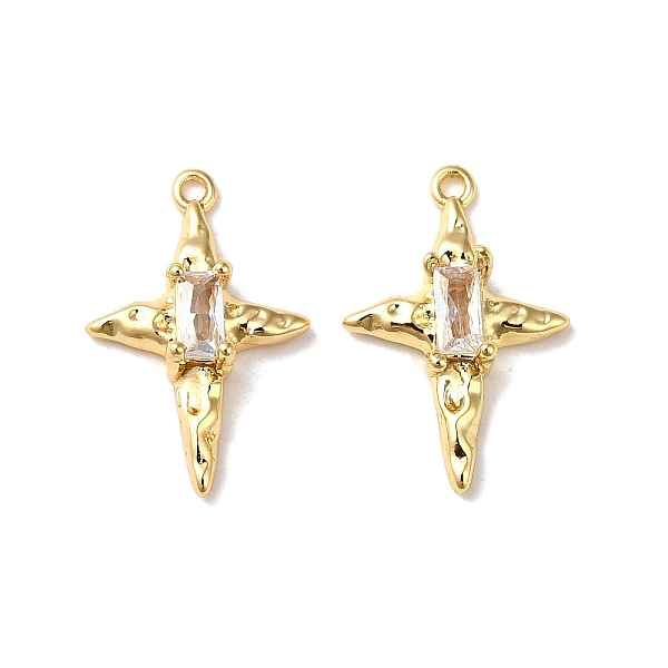 

PandaHall Brass Pendants, with Glass, Star Charm, Real 18K Gold Plated, 15.5x10x3mm, Hole: 0.9mm Brass Star