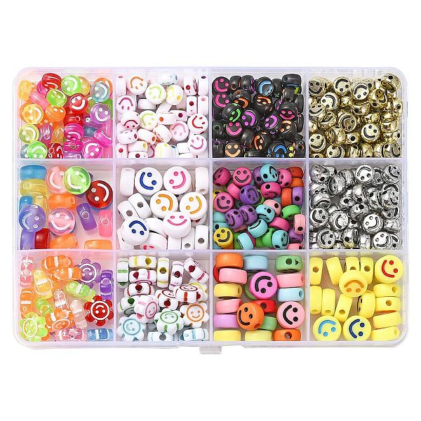 

PandaHall Mixed Styles Acrylic Beads, Flat Round with Smiling Face, Mixed Color, 7~10x7~11x3.5~5mm, Hole: 1.5~2mm Acrylic Flat Round..., Multicolor