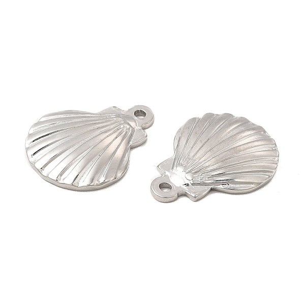 

PandaHall 304 Stainless Steel Pendants, Shell Charm, Stainless Steel Color, 20.5x16x2.5mm, Hole: 1.6mm 304 Stainless Steel Shell Shape