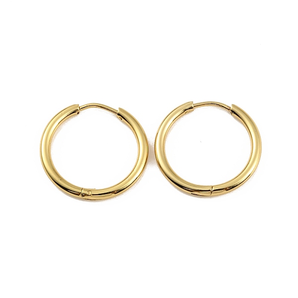

PandaHall Ion Plating(IP) 304 Stainless Steel Huggie Hoop Earrings, Real 18K Gold Plated, 12 Gauge, 20x2mm, Pin: 1mm 304 Stainless Steel