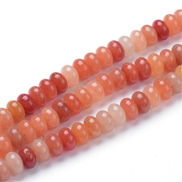 

PandaHall Natural Red Aventurine Bead Strands, Rondelle, 8x5mm, Hole: 1mm, about 75pcs/strand, 14.9 inch Red Aventurine Rondelle