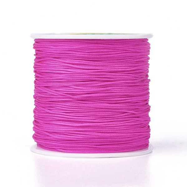 

PandaHall Round String Thread Polyester Fibre Cords, Magenta, 0.8mm, about 109.36 yards(100m)/roll Polyester Pink