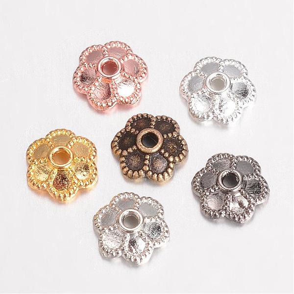 

PandaHall Alloy Bead Caps Enamel Settings, 6-Petal Flower, Mixed Color, 6x2mm, Hole: 1mm Alloy Flower Multicolor