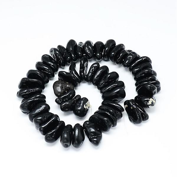 

PandaHall Natural Tektite Bead Strands, Chip, 23~31x10~22x8~16mm, Hole: 1mm, about 49pcs/strand, 15.7 inch Natural Gemstone Chip