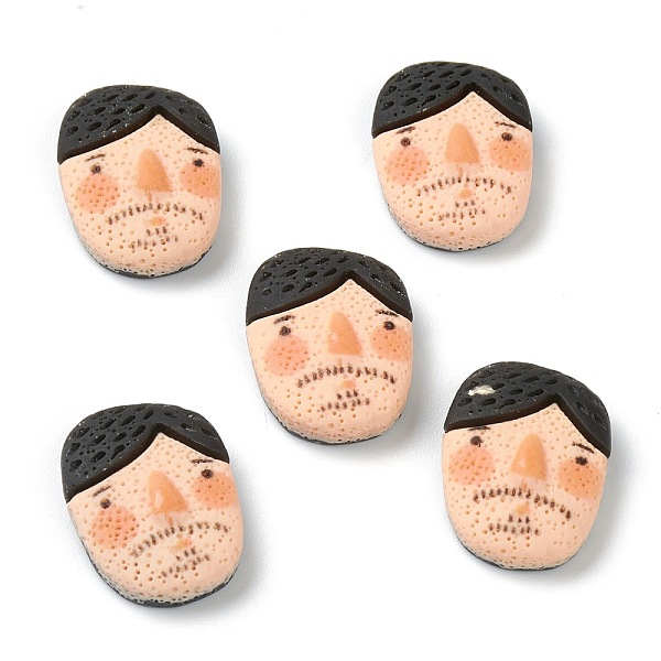 

PandaHall Resin Cabochons, Cartoon Character, Human, Black, 20x15x6mm Resin Human Black