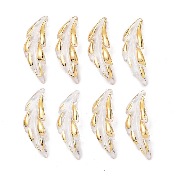 

PandaHall Transparent Acrylic Pendants, with Gold Stamping, Leaf, Clear, 40x15x5mm, Hole: 1.6mm, 454pcs/500g Acrylic Leaf Clear