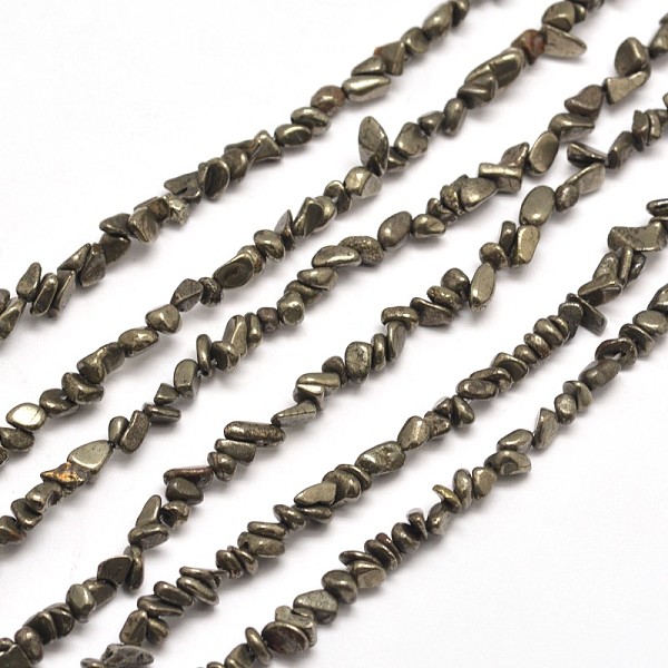 

PandaHall Natural Pyrite Nuggets Beads Strands, 4~5x2~3mm, Hole: 1mm, about 15.7 inch Pyrite Nuggets Yellow