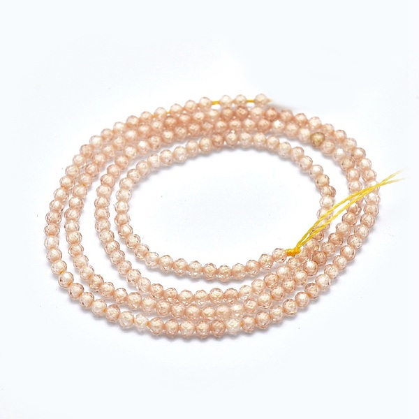 

PandaHall Cubic Zirconia Bead Strands, Round, Faceted, PeachPuff, 2mm, Hole: 0.2mm, about 14.96 inch(38cm), 184pcs/strand Cubic Zirconia..., Brown