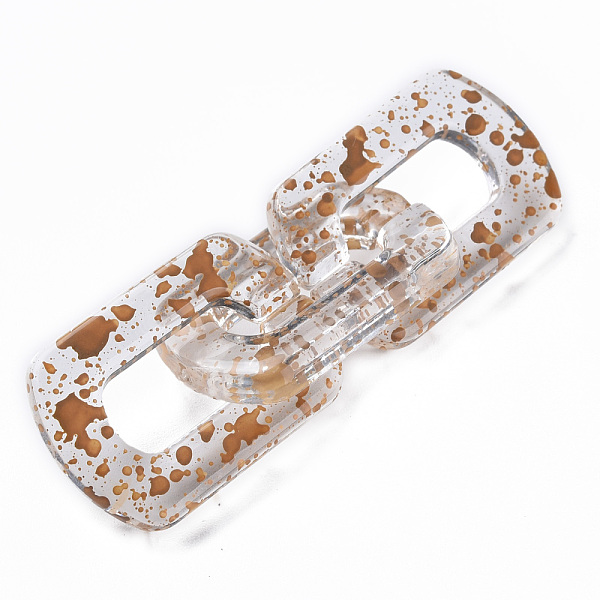

PandaHall Transparent Acrylic Linking Rings, Quick Link Connectors, for Cable Chains Making, Twist Oval, Camel, 30.5x20.5x4mm, Inner..., Brown