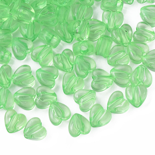 

PandaHall Transparent Acrylic Beads, Heart, Light Green, 8x8.5x5.5mm, Hole: 2.5mm, about 2030pcs/500g Acrylic Heart