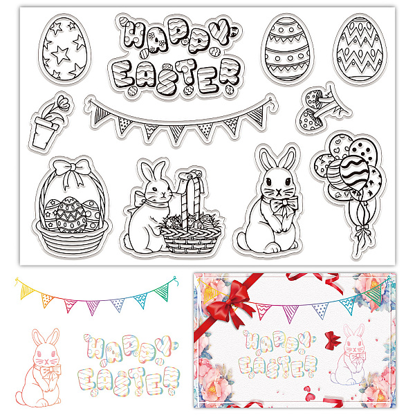 

PandaHall Custom PVC Plastic Clear Stamps, for DIY Scrapbooking, Photo Album Decorative, Cards Making, Stamp Sheets, Film Frame, Rabbit...