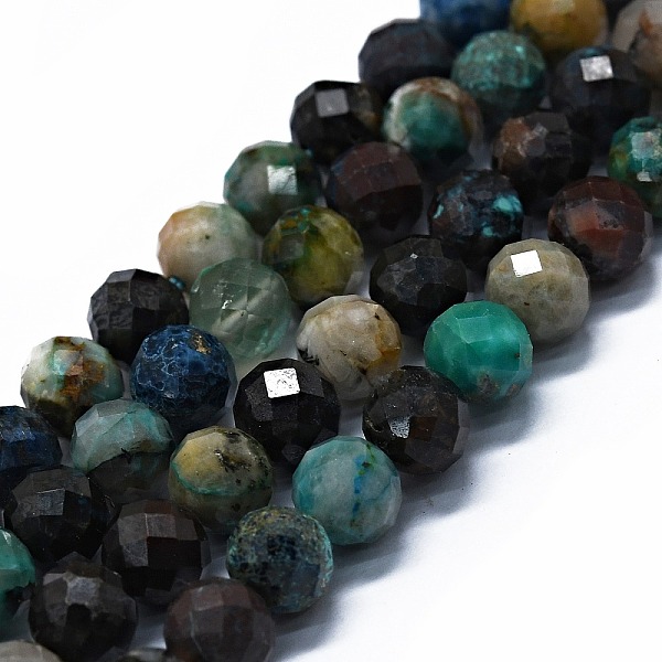 

PandaHall Natural Chrysocolla Beads Strands, Faceted(64 Facets), Round, 6mm, Hole: 0.8mm, about 62~67pcs/strand, 15.16~15.55 inch...