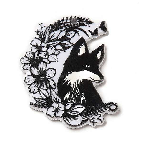 

PandaHall Double-sided Printed Acrylic Pendants, Magic Theme Charm, Flower, 37.5x30x2.5mm, Hole: 1.8mm Acrylic Flower Black