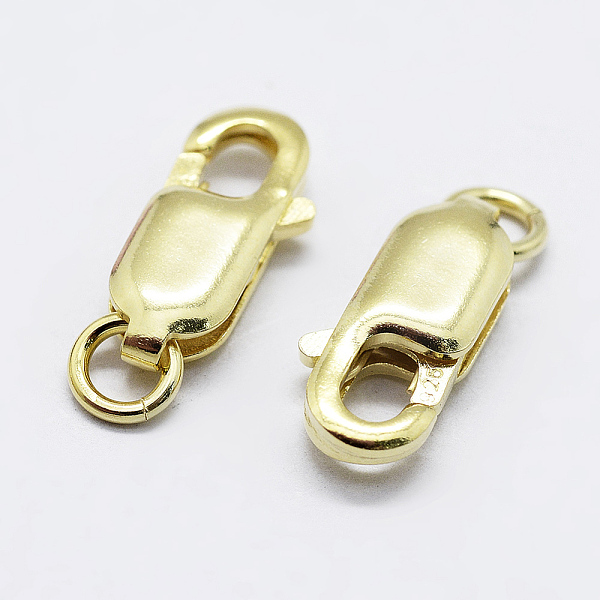 

PandaHall 925 Sterling Silver Lobster Claw Clasps, with 925 Stamp, Real 18K Gold Plated, 10.5mm, Hole: 1mm Sterling Silver Others