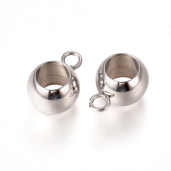 

PandaHall 201 Stainless Steel Tube Bails, Loop Bails, Rondelle, Stainless Steel Color, 13.5x7.3x9.8mm, Hole: 2.3mm, Inner Diameter: 6mm 201...