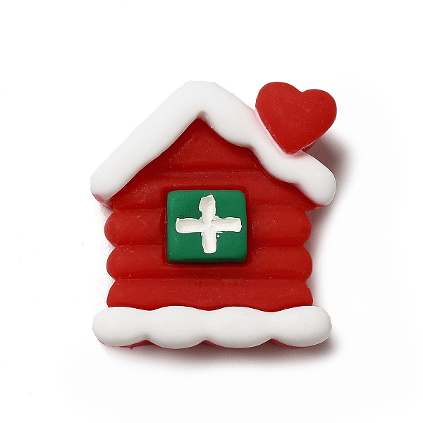 

PandaHall Christmas Theme Opaque Resin Cabochons, House Pattern, 23x21x6.5mm Resin House