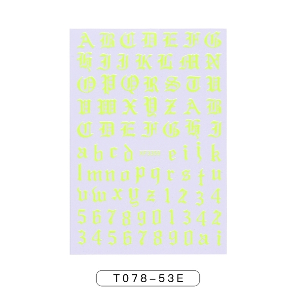 

PandaHall Nail Art Stickers, 3D Nail Decals, Self Adhesive, for Nail Tips Decorations, Sign Pattern, Green Yellow, 92.5x64mm Paper Symbol...
