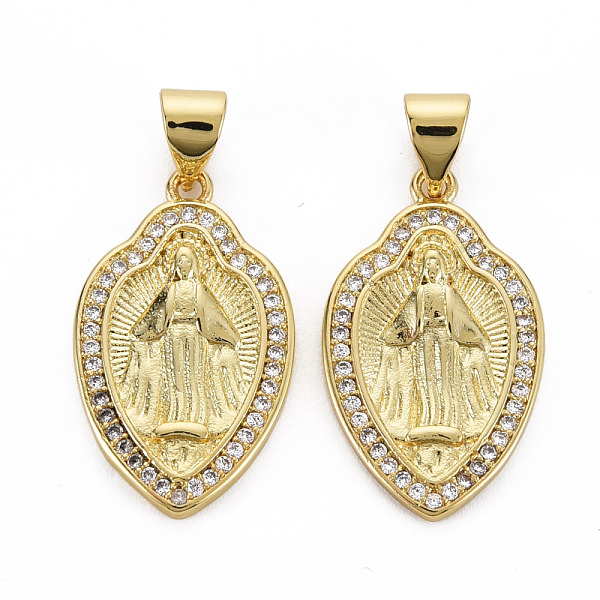 

PandaHall Brass Micro Pave Cubic Zirconia Pendants, Nickel Free, Virgin, Real 16K Gold Plated, 22.5x13.5x2.5mm, Hole: 3x5mm Brass+Cubic..., Clear