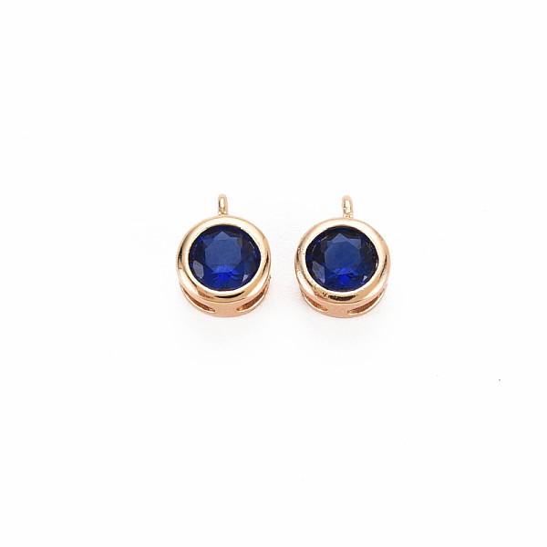 

PandaHall Brass Charms, with Rhinestone, Nickel Free, Flat Round, Real 18K Gold Plated, Capri Blue, 7x5x3mm, Hole: 1mm Brass+Rhinestone Flat..., Cyan