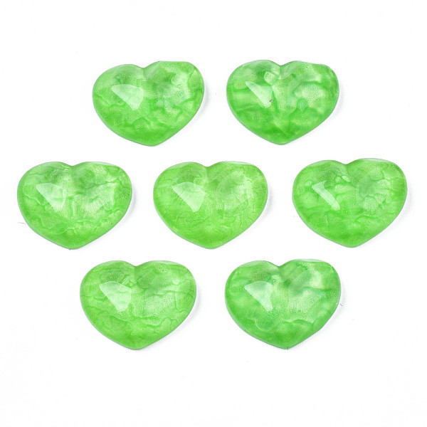

PandaHall Transparent Resin Cabochons, Water Ripple, Heart, Lime Green, 17x21x7.5mm Resin Heart