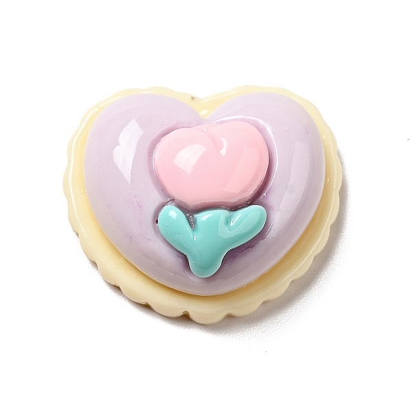 

PandaHall Lovely Opaque Resin Cabochons, Colorful, Heart, 18.5x21x9.5mm Resin Heart