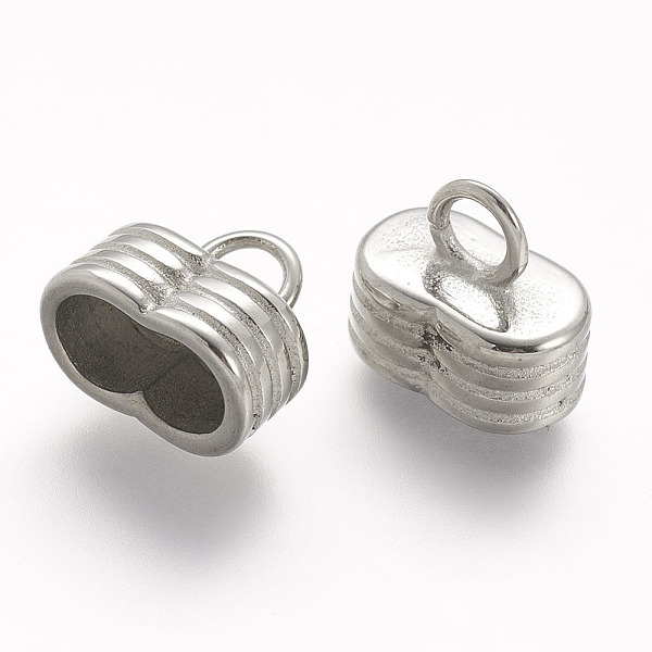 

PandaHall 304 Stainless Steel Cord Ends, For Leather Cord Bracelets Making, Stainless Steel Color, 12x13x8mm, Hole: 3.5mm, Inner Diameter...
