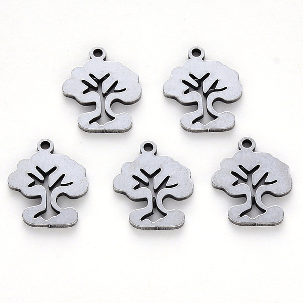 

PandaHall 304 Stainless Steel Charms, Laser Cut, Tree of Life, Stainless Steel Color, 13x11x1mm, Hole: 1.2mm 304 Stainless Steel Tree
