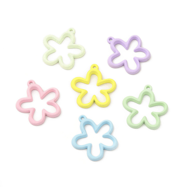 

PandaHall Rack Plating Alloy Pendants, Spray Painted Flower Charms, Cadmium Free & Nickel Free & Lead Free, Mixed Color, 24x22.5x3mm, Hole..., Multicolor