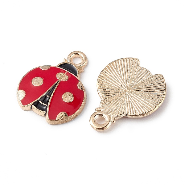 

PandaHall Alloy Enamel Pendants, Light Gold, Ladybug Charm, Red, 17.5x14x2mm, Hole: 2mm Alloy+Enamel Ladybug Red