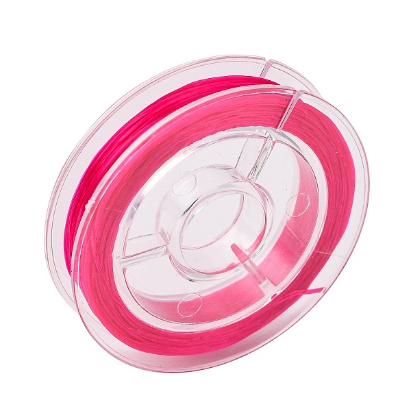 

PandaHall Strong Stretchy Beading Elastic Thread, Flat Elastic Crystal String, Fuchsia, 0.8mm, about 10.93 yards(10m)/roll Spandex Flat Pink