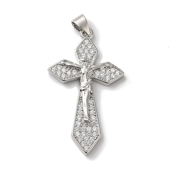 

PandaHall Rack Plating Brass Micro Pave Clear Cubic Zirconia Pendants, Long-Lasting Plated, Lead Free & Cadmium Free, Cross, Platinum...