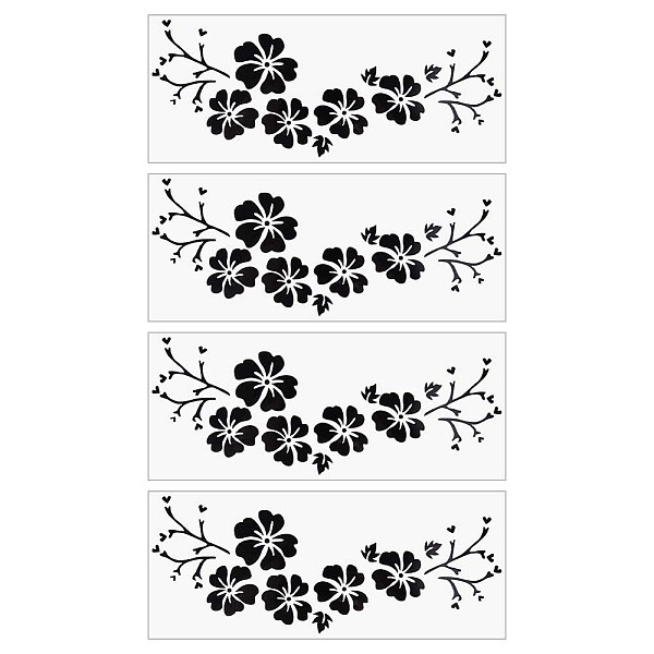 

PandaHall PET Waterproof Car Stickers, Self-Adhesive Decals, for Vehicle Decoration, Flower, Black, 125x307x0.1mm, Sticker: 301x115mm PET...