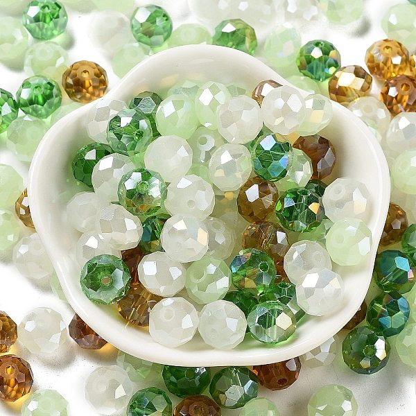 

PandaHall Glass Beads, Faceted, Rondelle, Dark Sea Green, 10x8mm, Hole: 1mm, about 560pcs/500g Glass Rondelle
