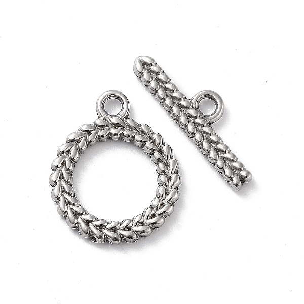 

PandaHall 304 Stainless Steel Ring Toggle Clasps, Stainless Steel Color, 19x16x2mm, Hole: 2mm, Bar: 6.5x21x2mm, Hole: 2mm 304 Stainless...