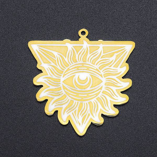 

PandaHall 201 Stainless Steel Pendants, Laser Cut, All Seeing Eye, Golden, 35.5x35x1mm, Hole: 1.4mm 201 Stainless Steel Triangle