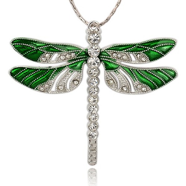 

PandaHall Alloy Enamel Dragonfly Big Pendants, with Crystal Rhinestone, Platinum, Green, 57x64x5mm, Hole: 2mm Alloy Rhinestone+Enamel...