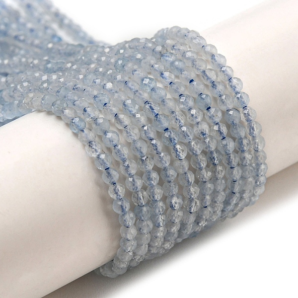 

PandaHall Natural Aquamarine Beads Strands, Faceted, Round, 2mm, Hole: 0.5mm, about 215~218pcs/strand, 15.08~15.35 inch(38.3~39cm)...