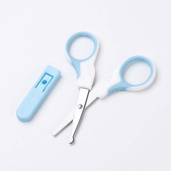 

PandaHall Stainless Steel Scissors for Childern, with Plastic Covers, Random Single Color or Random Mixed Color, 10.5x5.7cm Stainless Steel