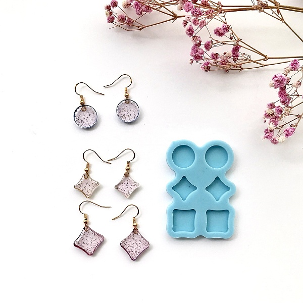 

PandaHall Pendant Silicone Molds, Resin Casting Molds, For UV Resin, Epoxy Resin Jewelry Making, Flat Round & Diamond & Square, Dark Cyan...