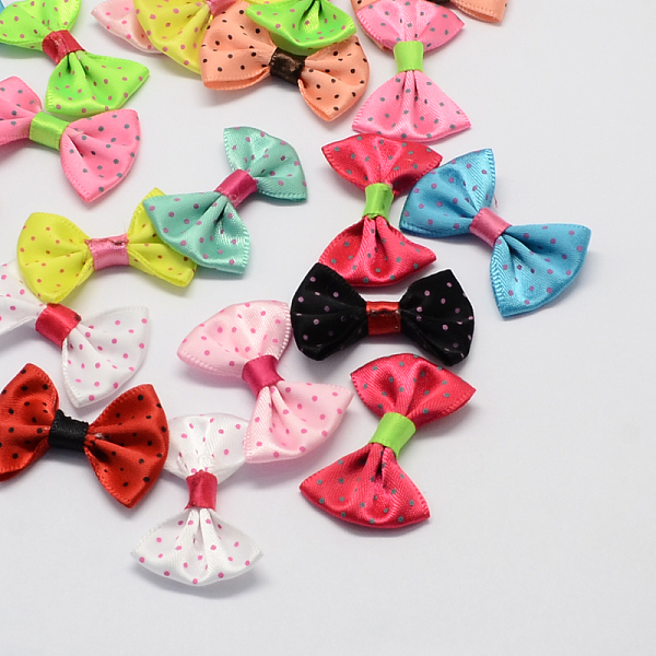 

PandaHall Handmade Woven Costume Accessories, Dot Pattern Ribbon Bowknot, Mixed Color, 23x35x6mm Ribbon Bowknot Multicolor