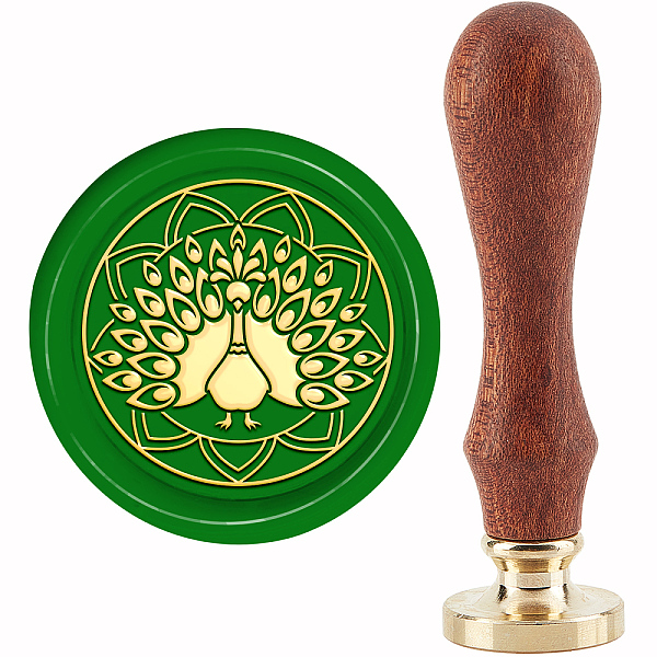 

PandaHall CRASPIRE Peacock Wax Seal Stamp 30mm Removable Brass Head Peacock with Mandala Flower Animal Sealing Wax Stamp with Wooden Handle...