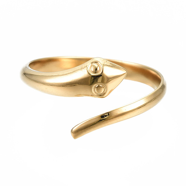 

PandaHall 304 Stainless Steel Snake Wrap Open Cuff Ring for Women, Golden, US Size 6 3/4(17.1mm) 304 Stainless Steel