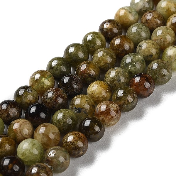 

PandaHall Natural Green Garnet Beads Strands, Round, 6mm, Hole: 0.9mm, about 61pcs/strand, 15.35''(39cm) Garnet Round