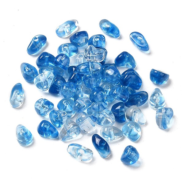 

PandaHall Transparent Acrylic Beads, Nuggets, Dodger Blue, 4.3~5.8x7.6~8.5x3.8~4.7mm, Hole: 1.6mm, about 4200pcs/500g Acrylic Nuggets