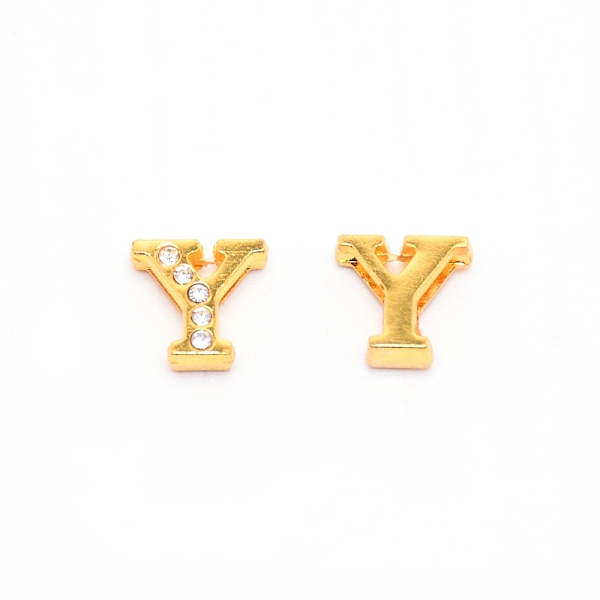 

PandaHall Alloy Slide Charms, with Crystal Rhinestone and Initial Letter A~Z, Letter.Y, Y: 11.5x12x4mm, Hole: 1.5x8mm Alloy+Rhinestone...