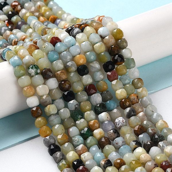 

PandaHall Natural Flower Amazonite Beads Strands, Faceted, Square, 4.5x4.5x4.5mm, Hole: 0.8mm, about 85~98pcs/strand, 14.76''~15.98''...