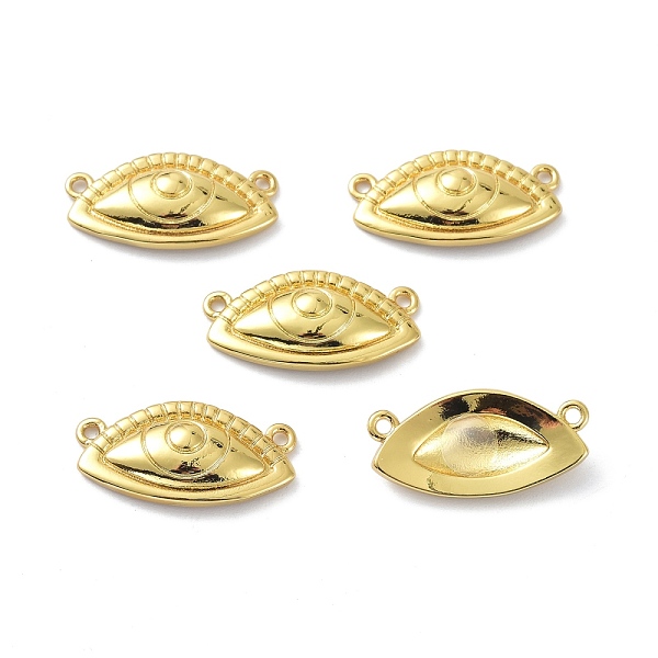 

PandaHall Eco-Friendly Brass Links Connectors, Long-Lasting Plated, Evil Eye, Real 18K Gold Plated, 11x22x4mm, Hole: 1.4mm Brass Eye